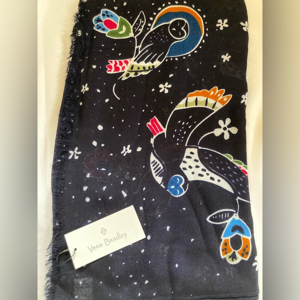 Vera Bradley Soft Fringe Scarf/Night Sky. NWT
